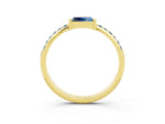 Baguette Aquamarine Pavé Band in Yellow gold with Bar Setting_3