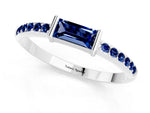 Baguette Blue Sapphire Pavé Band in Platinum with Bar Setting_1