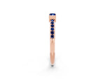Baguette Blue Sapphire Pavé Band in Rose gold with Bar Setting_2