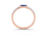 Baguette Blue Sapphire Pavé Band in Rose gold with Bar Setting_3