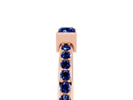 Baguette Blue Sapphire Pavé Band in Rose gold with Bar Setting_5