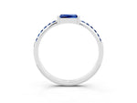 Baguette Blue Sapphire Pavé Band in White gold with Bar Setting_3