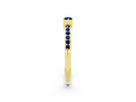 Baguette Blue Sapphire Pavé Band in Yellow gold with Bar Setting_2
