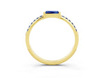 Baguette Blue Sapphire Pavé Band in Yellow gold with Bar Setting_3
