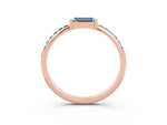 Baguette Blue Topaz Pavé Band in Rose gold with Bar Setting_3
