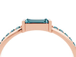 Baguette Blue Topaz Pavé Band in Rose gold with Bar Setting_4