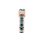 Baguette Blue Topaz Pavé Band in Rose gold with Bar Setting_5