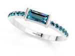 Baguette Blue Topaz Pavé Band in Silver with Bar Setting_1