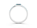 Baguette Blue Topaz Pavé Band in Silver with Bar Setting_3