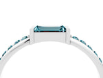 Baguette Blue Topaz Pavé Band in White gold with Bar Setting_4