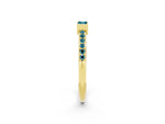 Baguette Blue Topaz Pavé Band in Yellow gold with Bar Setting_2