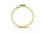 Baguette Blue Topaz Pavé Band in Yellow gold with Bar Setting_3