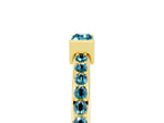 Baguette Blue Topaz Pavé Band in Yellow gold with Bar Setting_5