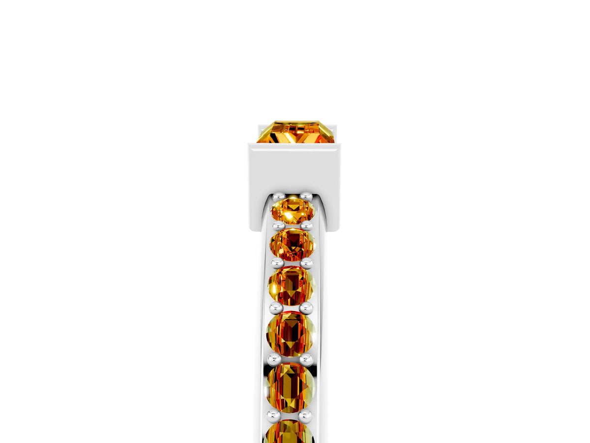 Baguette Citrine Pavé Band in Platinum with Bar Setting_5