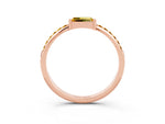 Baguette Citrine Pavé Band in Rose gold with Bar Setting_3