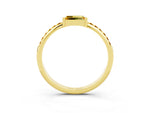 Baguette Citrine Pavé Band in Yellow gold with Bar Setting_3