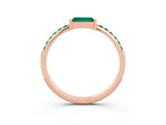 Baguette Emerald Pavé Band in Rose gold with Bar Setting_3