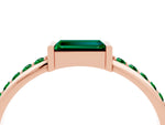 Baguette Emerald Pavé Band in Rose gold with Bar Setting_4