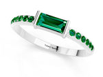 Baguette Emerald Pavé Band in Silver with Bar Setting_1