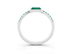 Baguette Emerald Pavé Band in White gold with Bar Setting_3