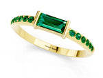 Baguette Emerald Pavé Band in Yellow gold with Bar Setting_1