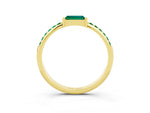 Baguette Emerald Pavé Band in Yellow gold with Bar Setting_3