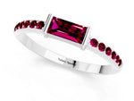 Baguette Garnet Pavé Band in Platinum with Bar Setting_1