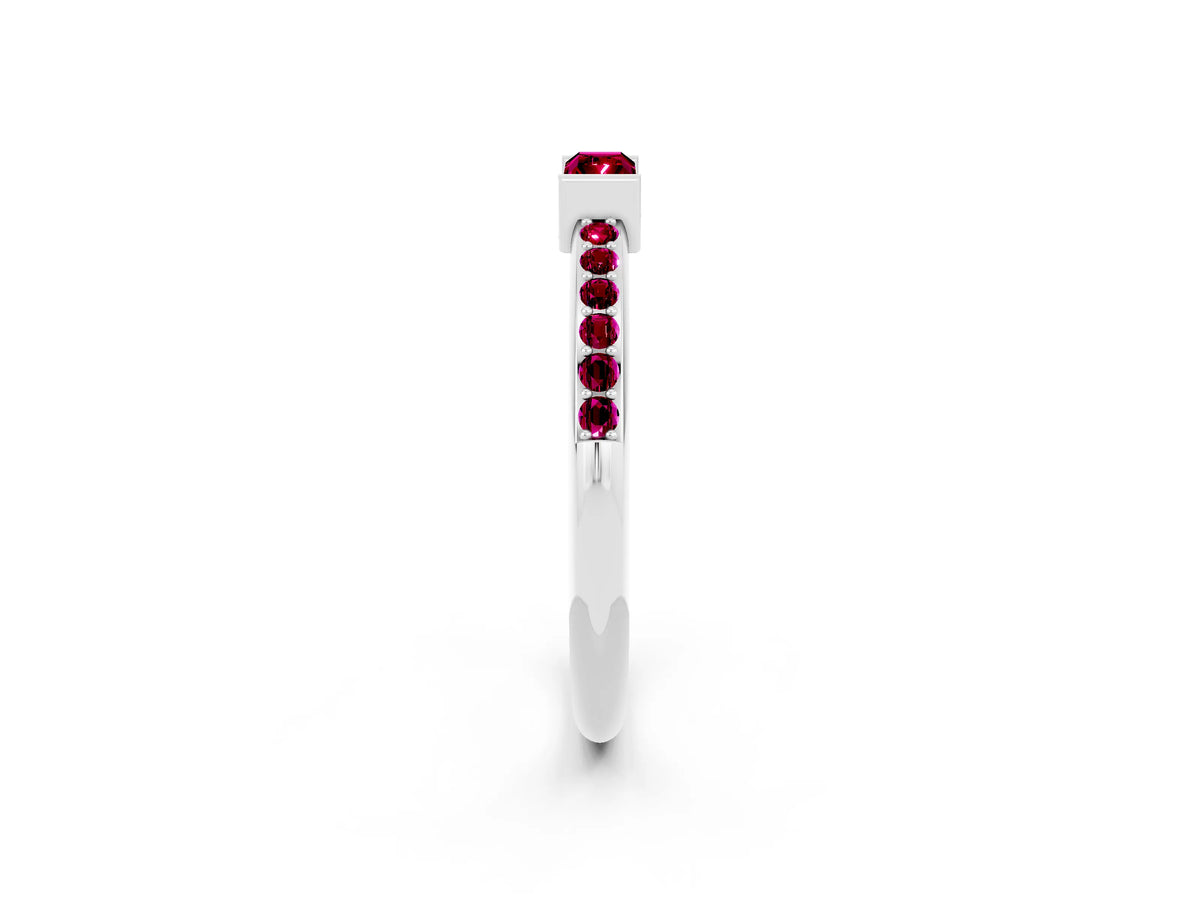 Baguette Garnet Pavé Band in Platinum with Bar Setting_2