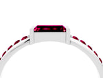 Baguette Garnet Pavé Band in Platinum with Bar Setting_4