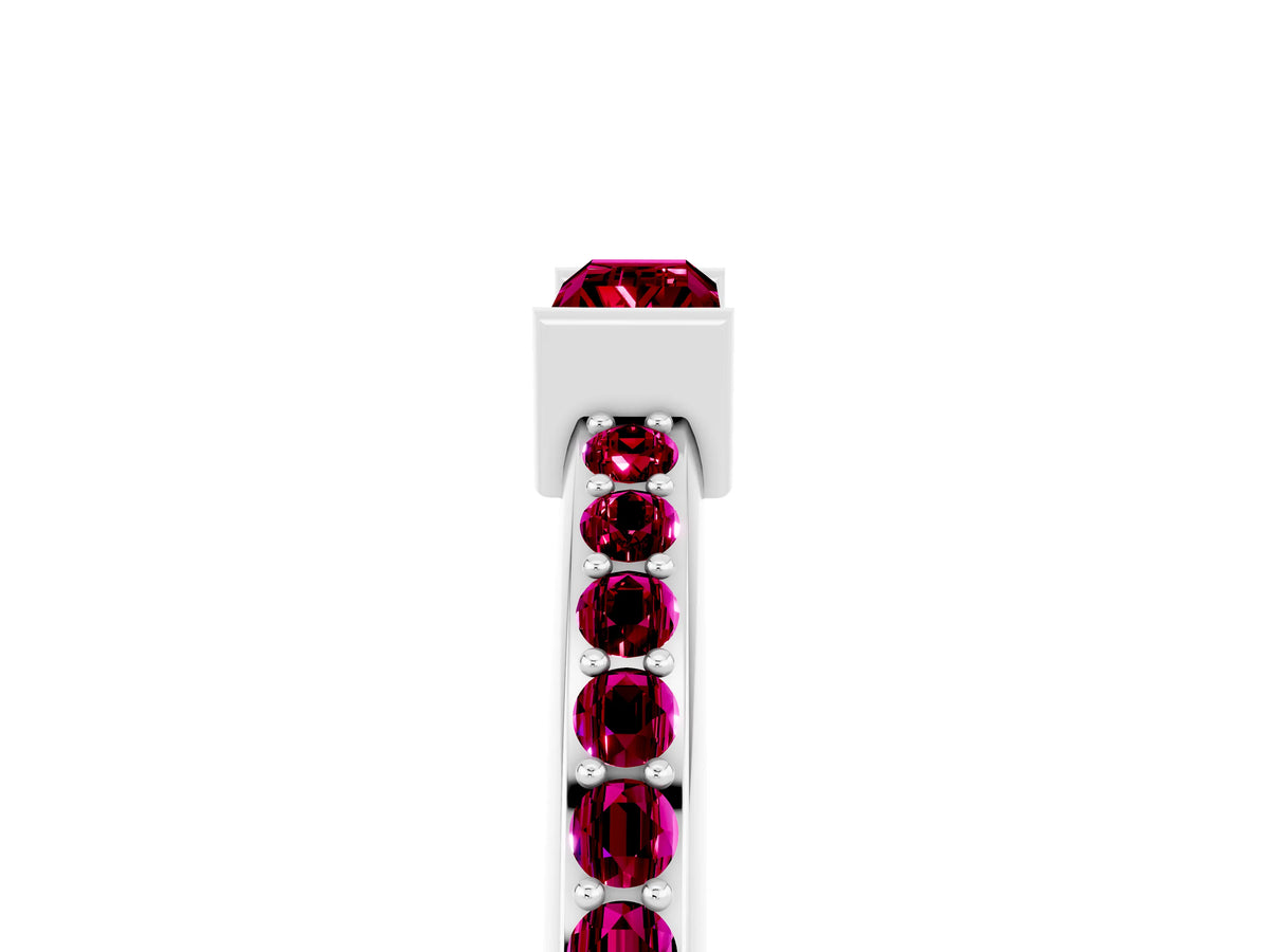 Baguette Garnet Pavé Band in Platinum with Bar Setting_5
