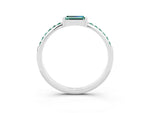 Baguette Green Sapphire Pavé Band in Platinum with Bar Setting_3