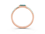 Baguette Green Sapphire Pavé Band in Rose gold with Bar Setting_3