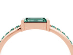 Baguette Green Sapphire Pavé Band in Rose gold with Bar Setting_4