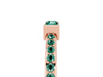 Baguette Green Sapphire Pavé Band in Rose gold with Bar Setting_5