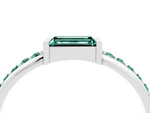 Baguette Green Sapphire Pavé Band in White gold with Bar Setting_4