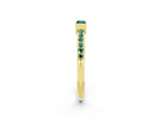 Baguette Green Sapphire Pavé Band in Yellow gold with Bar Setting_2
