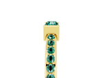 Baguette Green Sapphire Pavé Band in Yellow gold with Bar Setting_5