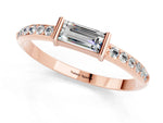 Baguette Moissanite Pavé Band in Rose gold with Bar Setting_1