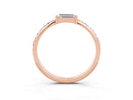 Baguette Moissanite Pavé Band in Rose gold with Bar Setting_3