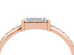 Baguette Moissanite Pavé Band in Rose gold with Bar Setting_4
