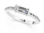 Baguette Moissanite Pavé Band in Silver with Bar Setting_1