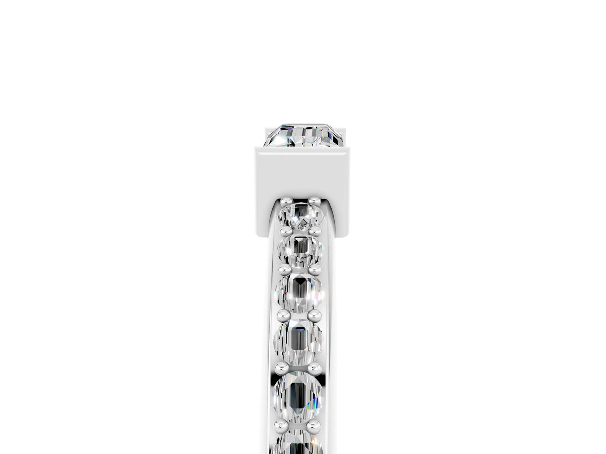 Baguette Moissanite Pavé Band in Silver with Bar Setting_5