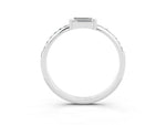 Baguette Moissanite Pavé Band in White gold with Bar Setting_3