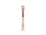 Baguette Morganite Pavé Band in Rose gold with Bar Setting_2