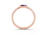 Baguette Morganite Pavé Band in Rose gold with Bar Setting_3