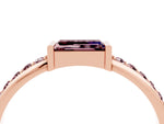 Baguette Morganite Pavé Band in Rose gold with Bar Setting_4