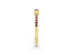 Baguette Morganite Pavé Band in Yellow gold with Bar Setting_2