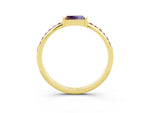 Baguette Morganite Pavé Band in Yellow gold with Bar Setting_3