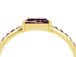 Baguette Morganite Pavé Band in Yellow gold with Bar Setting_4