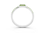 Baguette Peridot Pavé Band in Silver with Bar Setting_3